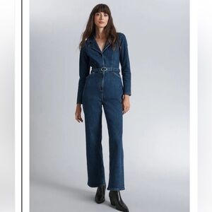 & OTHER STORIES Belted Denim Jumpsuit, size US 6